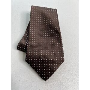 Burma Bibas Brown Polka Dot Pattern Pattern 100% Silk Tie